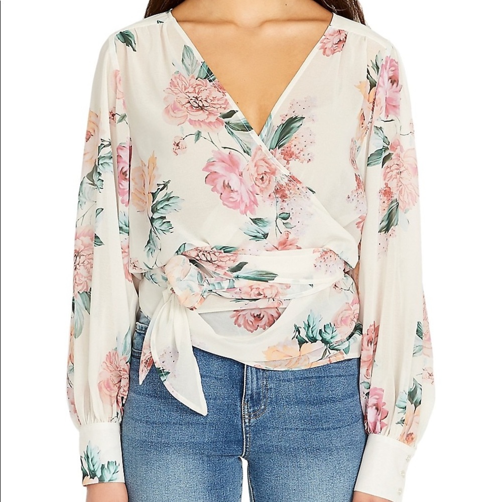 My Treat Wild-Print Wrap Top M size